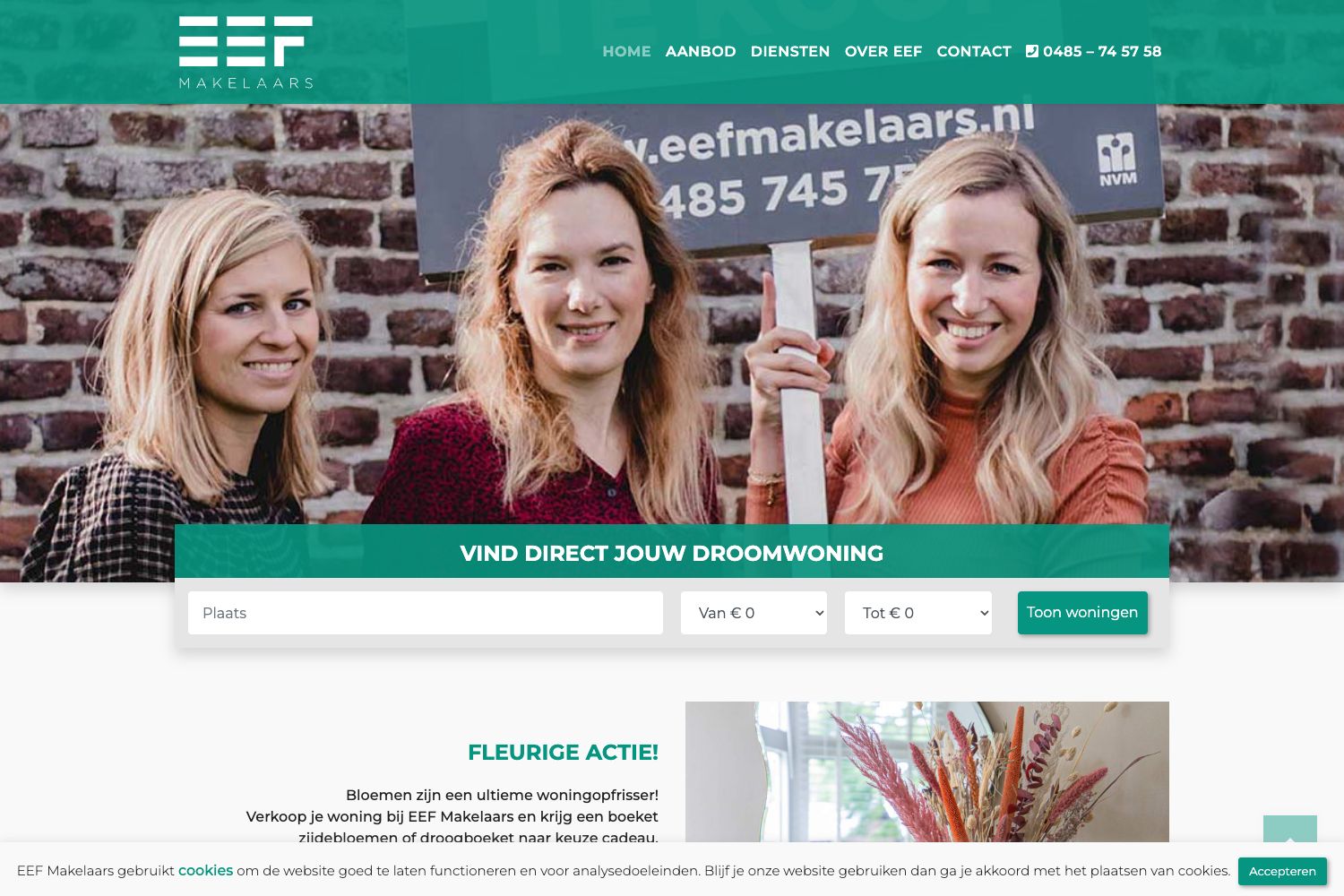 Website screenshot https://eefmakelaars.nl