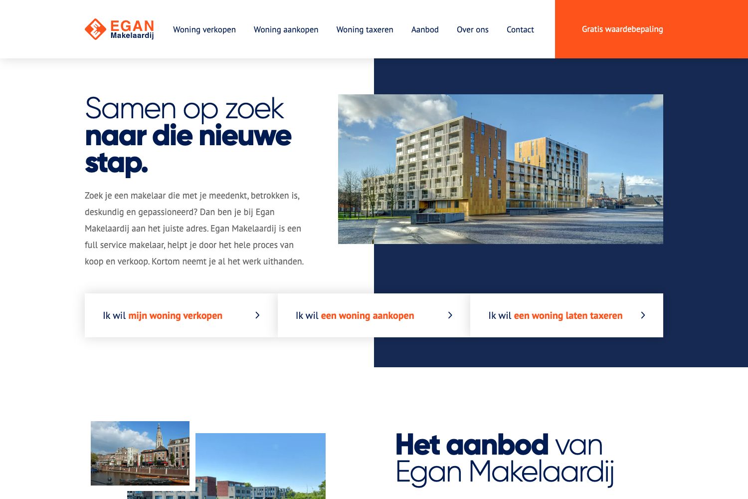 Website screenshot https://eganmakelaardij.nl