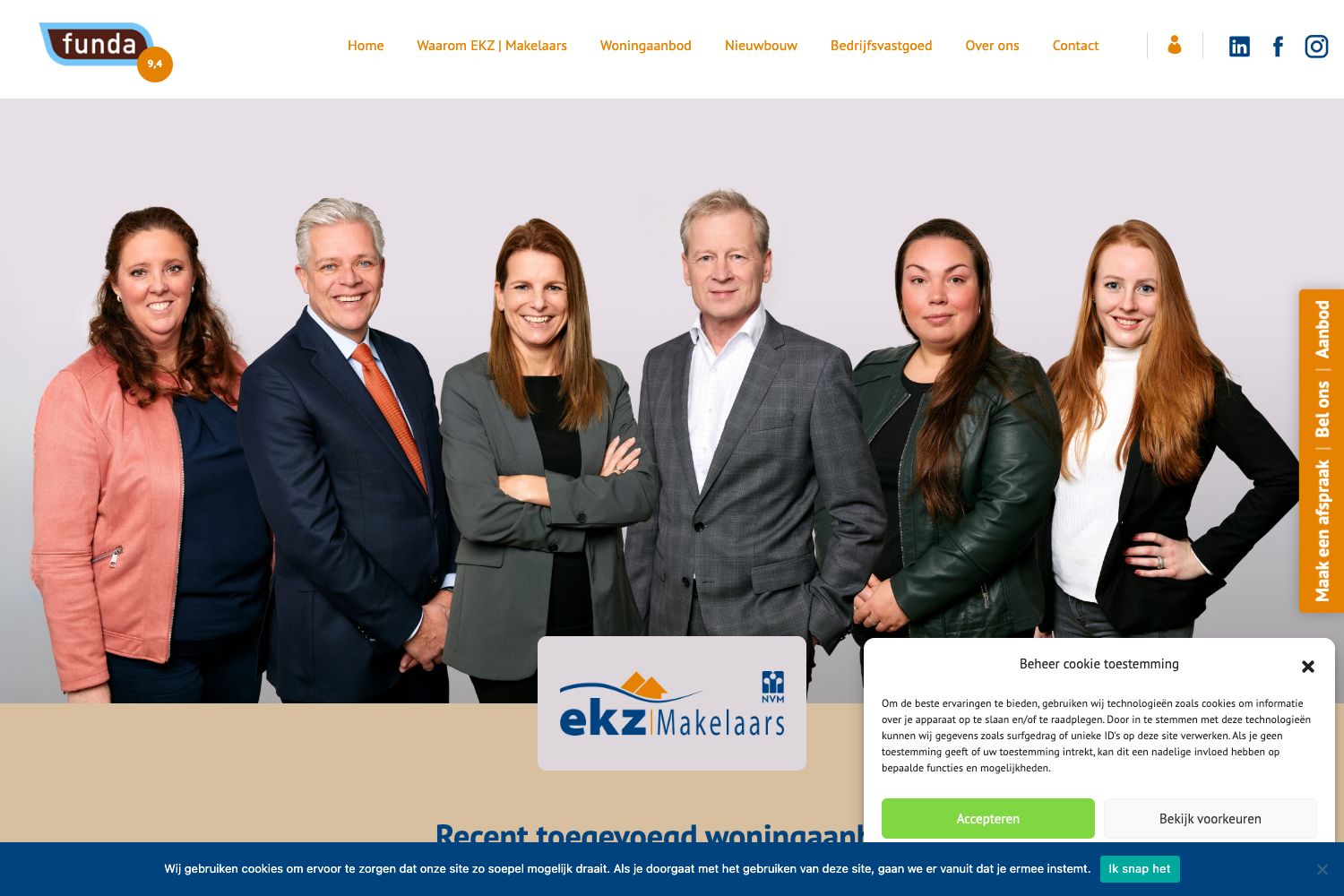 Website screenshot https://ekz.nl