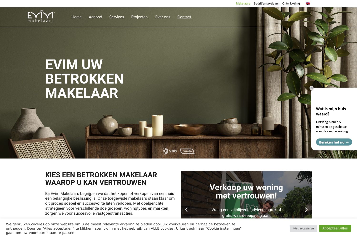 Website screenshot https://evimmakelaars.nl