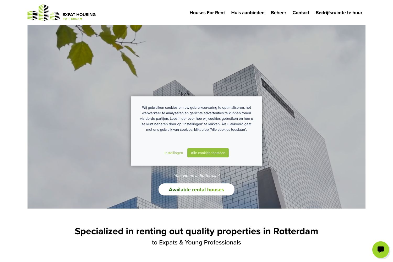 Website screenshot https://expathousingrotterdam.nl