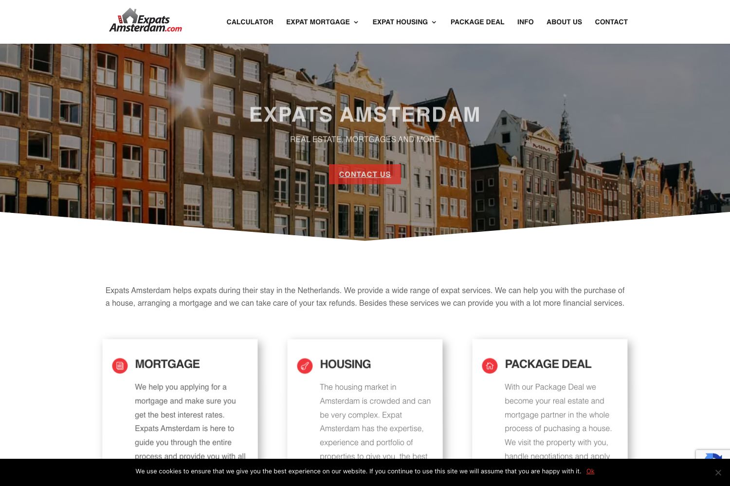 Website screenshot https://expatsamsterdam.com