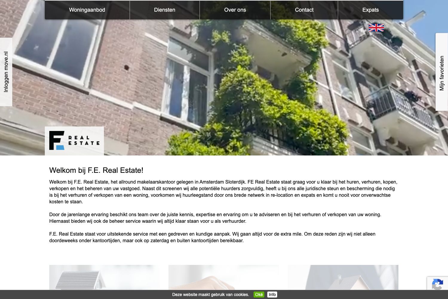 Website screenshot https://fe-realestate.nl