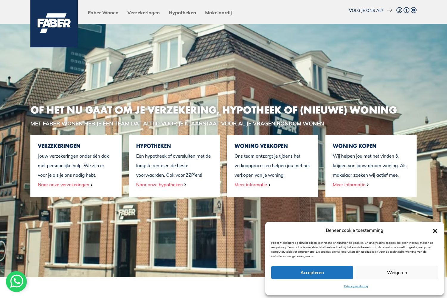 Website screenshot https://faberwonen.nl