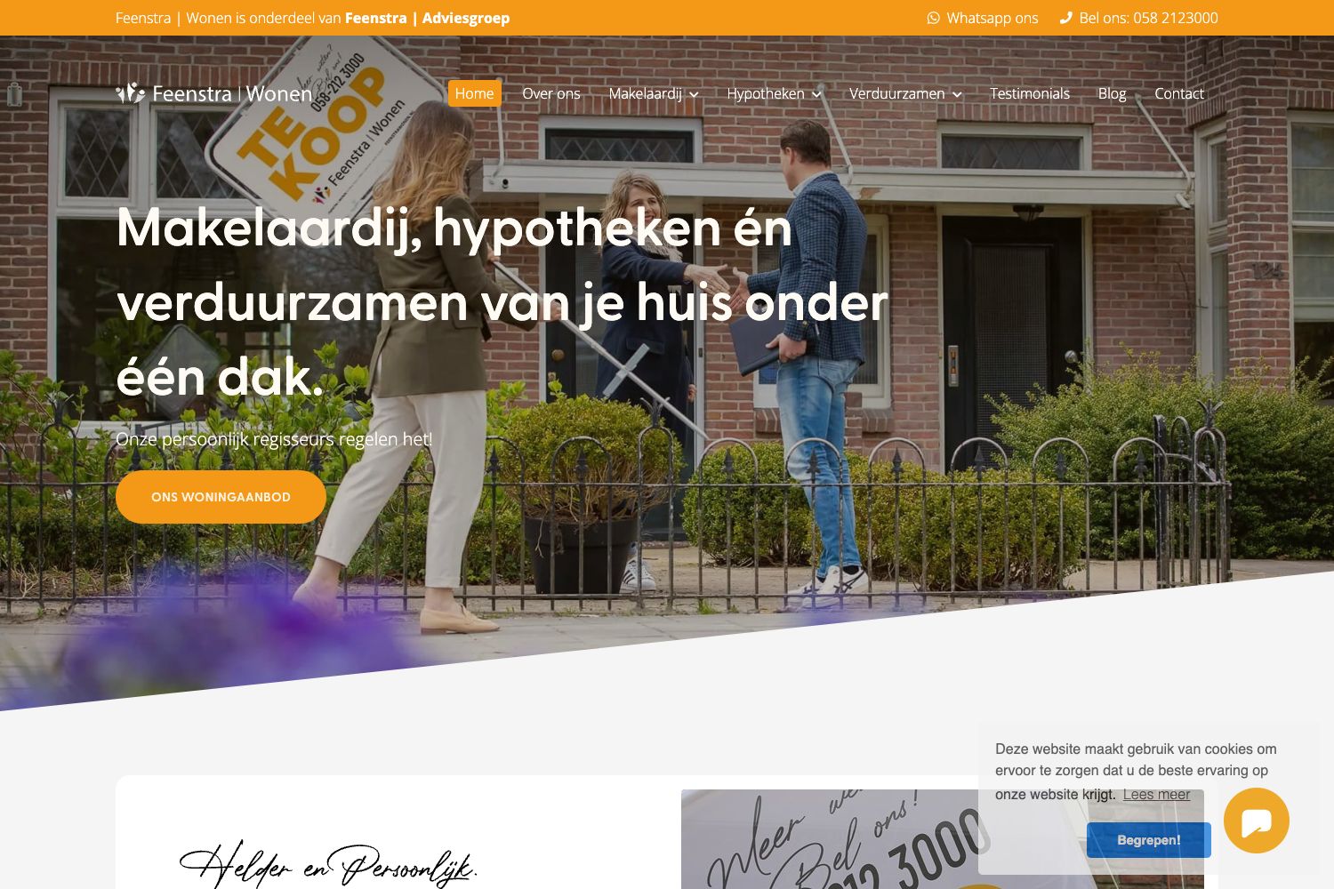 Website screenshot https://feenstrawonen.nl