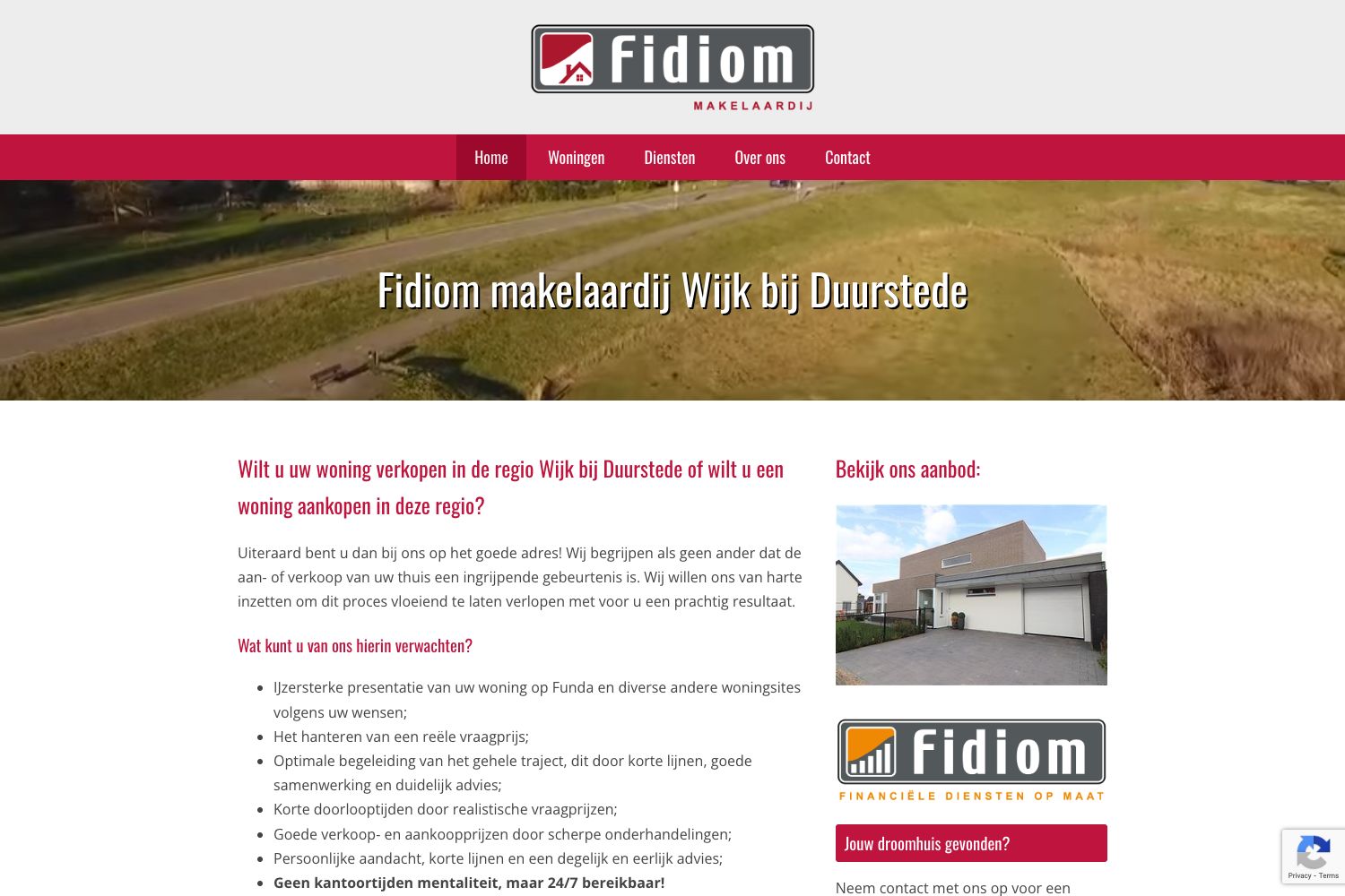 Website screenshot https://fidiommakelaardij.nl