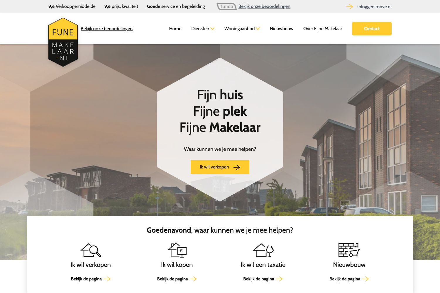 Website screenshot https://fijnemakelaar.nl