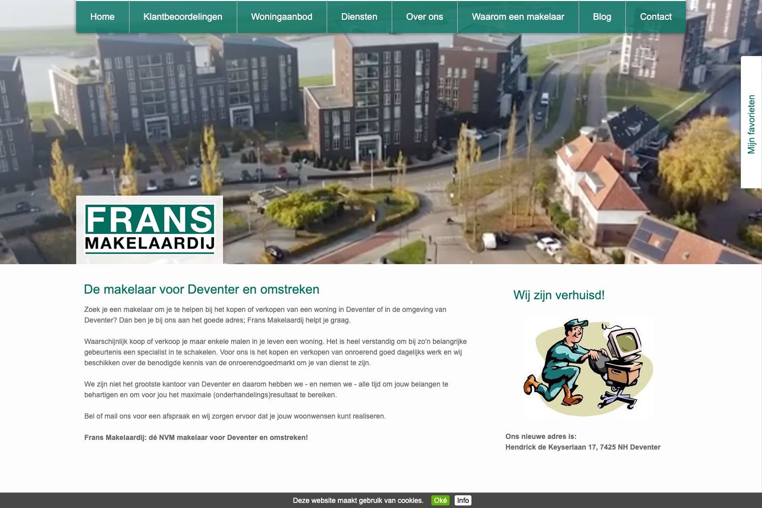 Website screenshot https://fransmakelaardij.nl