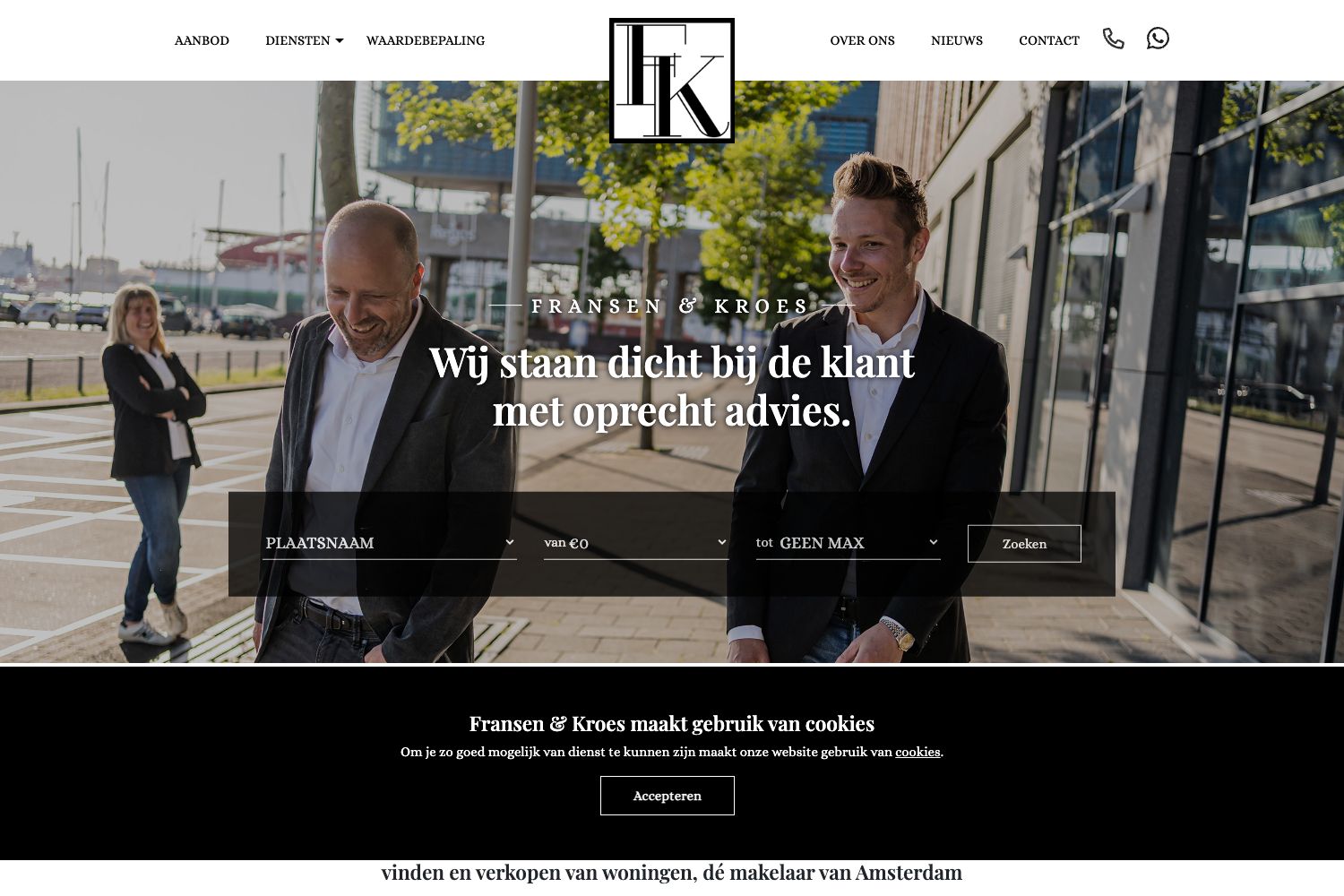 Website screenshot https://fransenkroes.nl