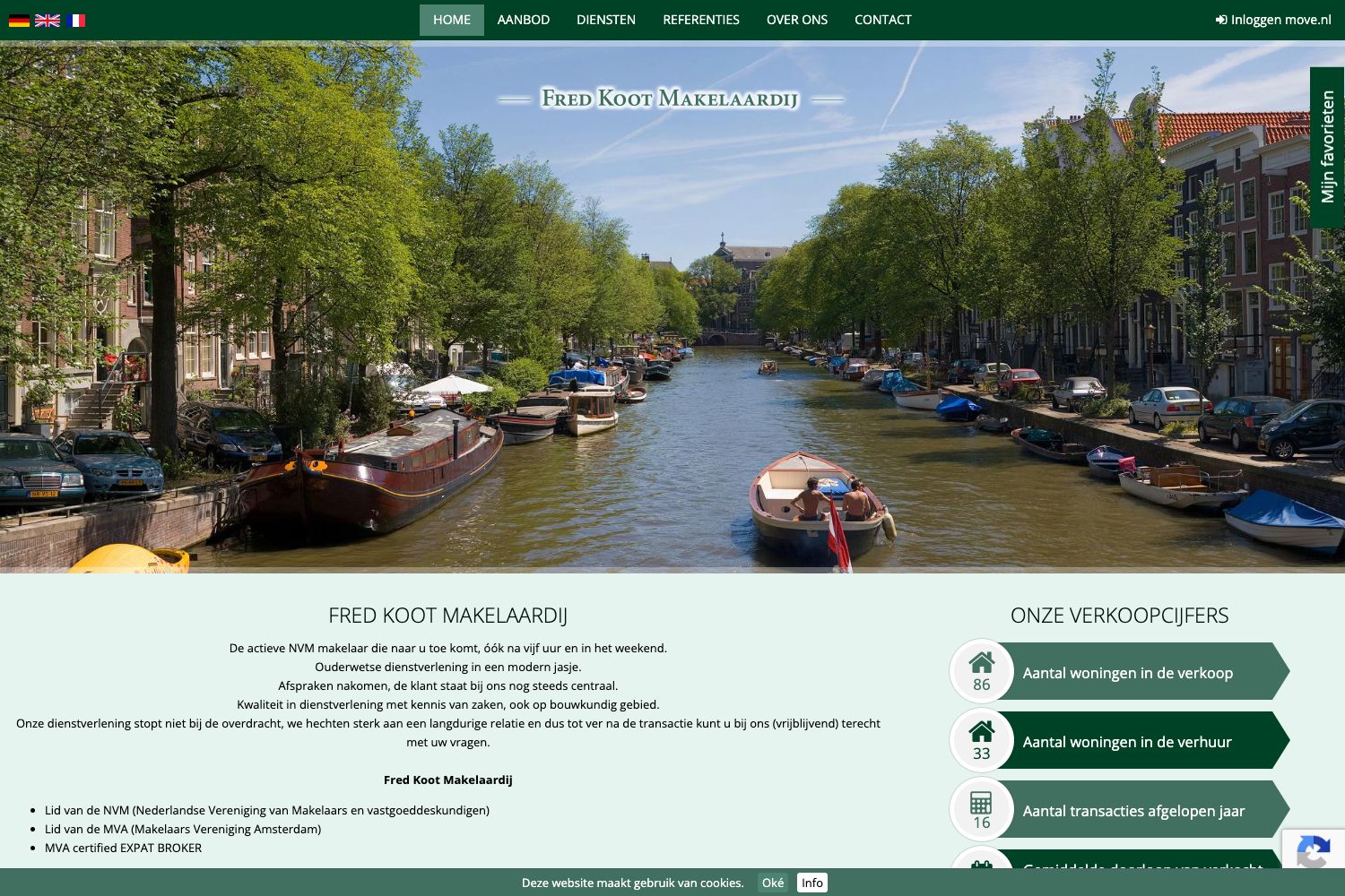 Website screenshot https://fredkootmakelaardij.nl