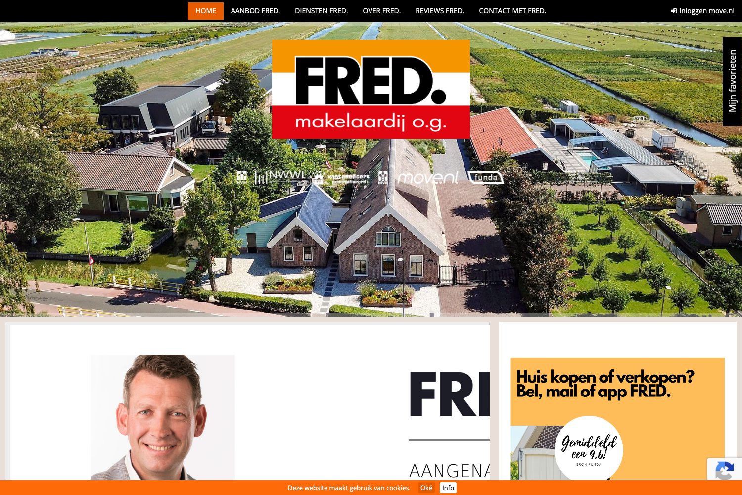 Website screenshot https://fredmakelaardij.nl