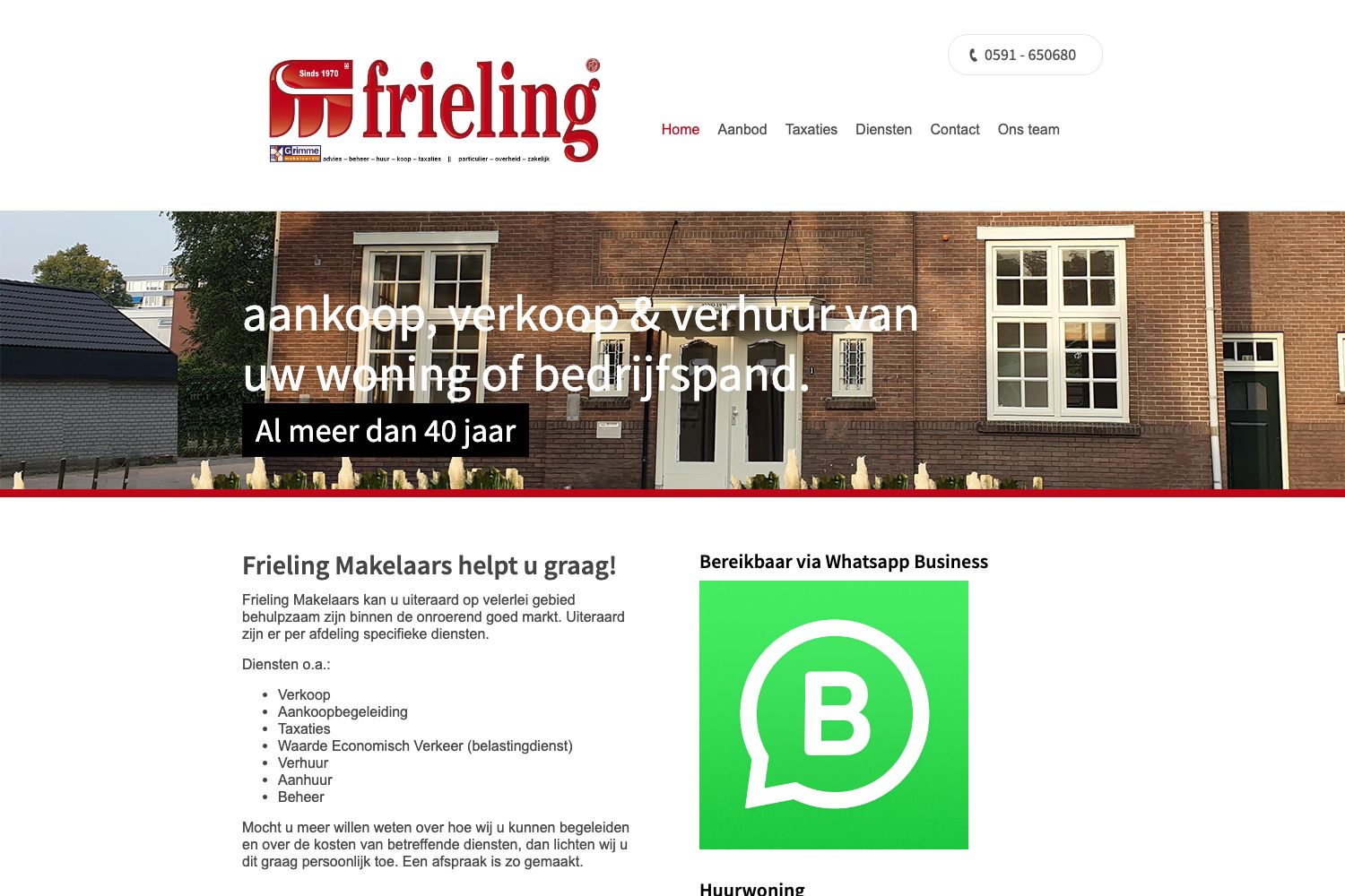 Website screenshot https://frieling.nl