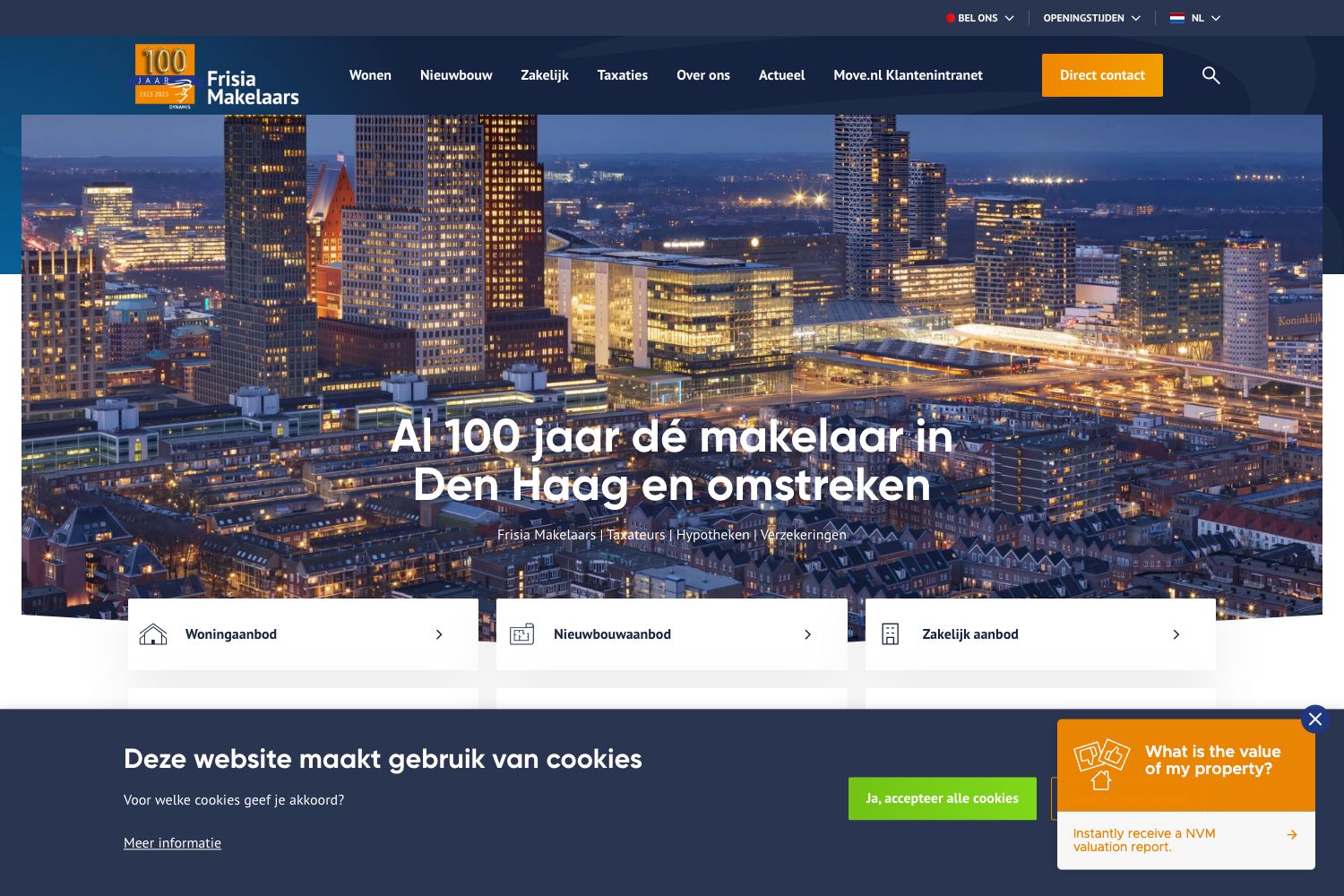 Website screenshot https://frisiamakelaars.nl