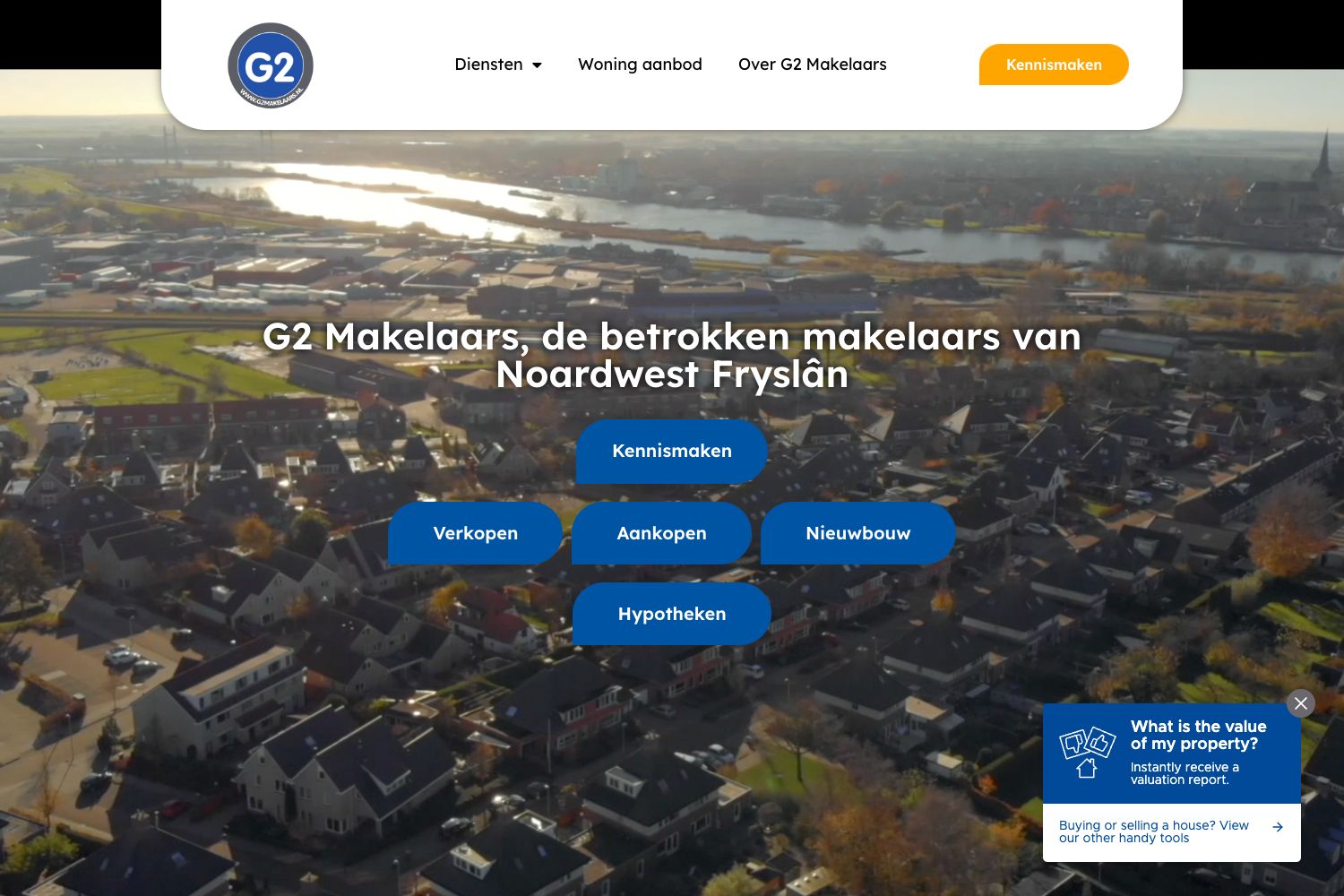 Website screenshot https://g2makelaars.nl