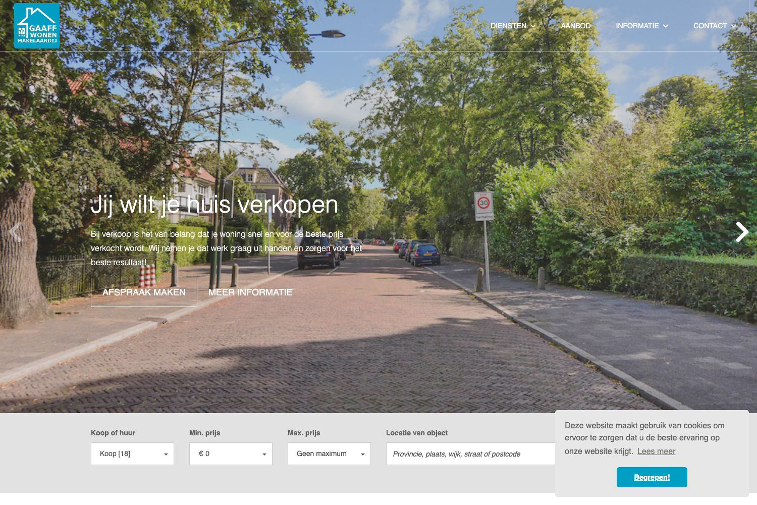 Website screenshot https://gaaffwonen.nl