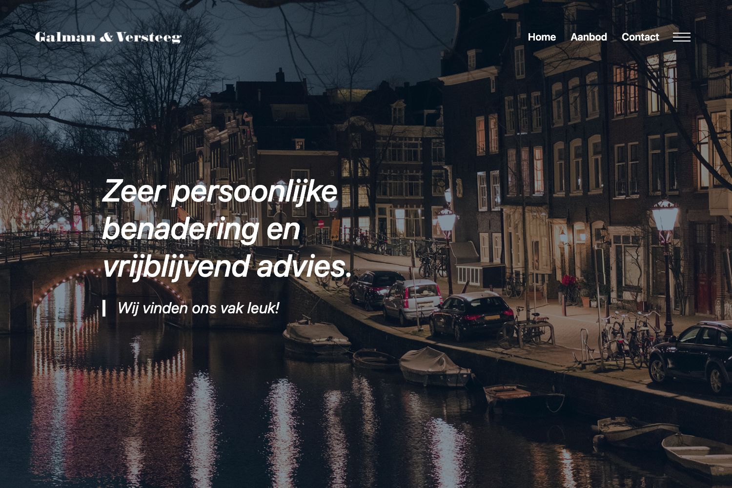 Website screenshot https://galmanversteeg.nl