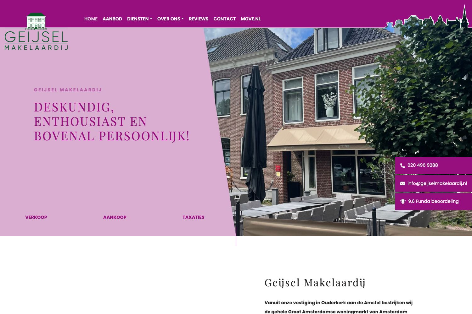 Website screenshot https://geijselmakelaardij.nl