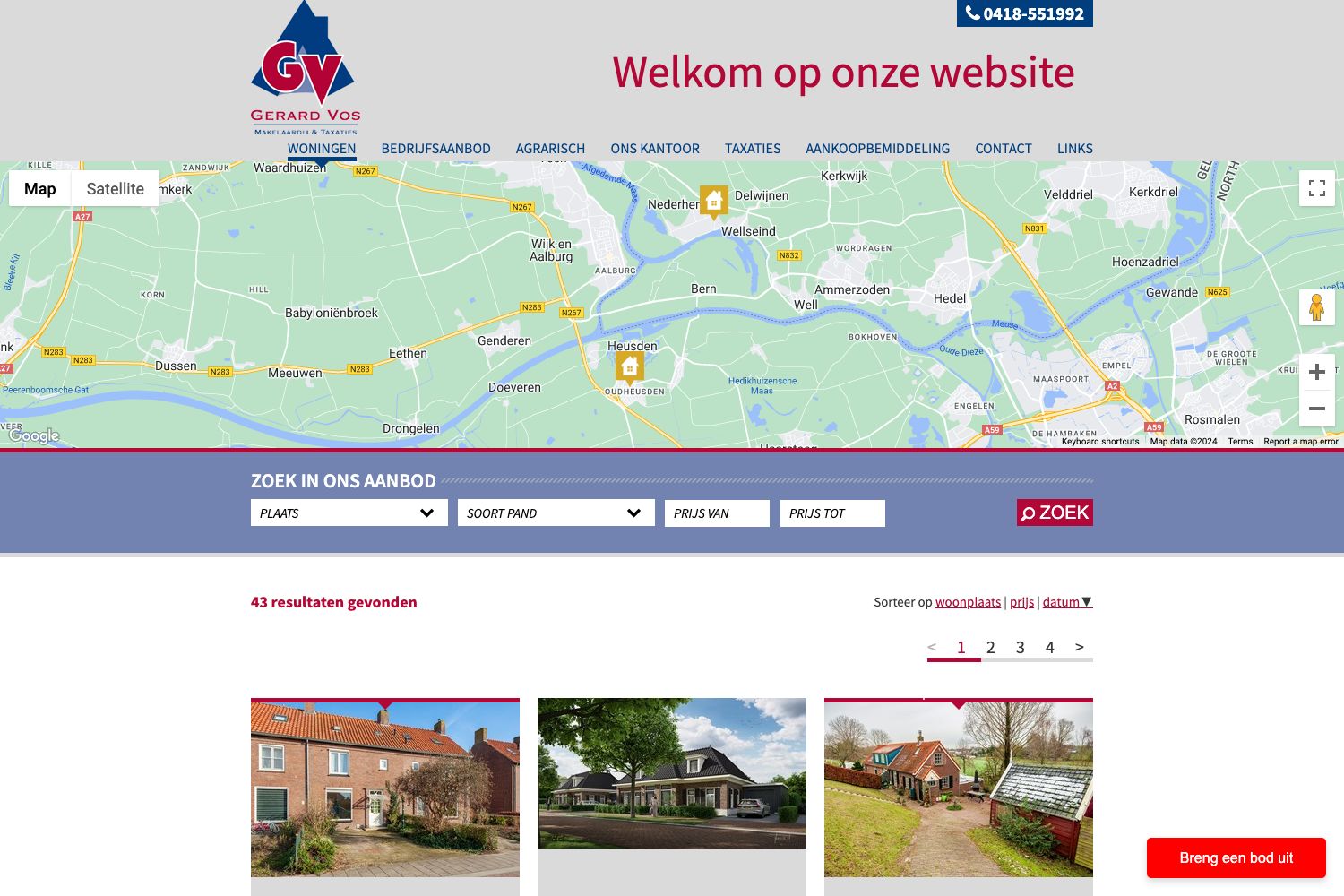 Website screenshot https://gerardvosmakelaardij.nl