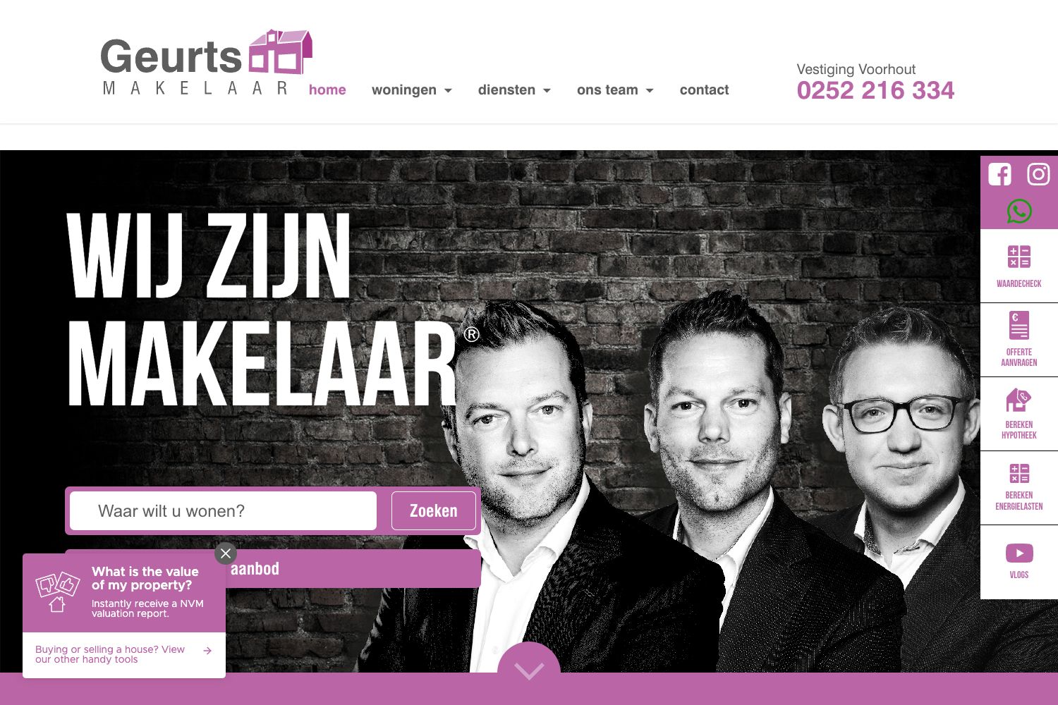 Website screenshot https://geurtsmakelaars.nl