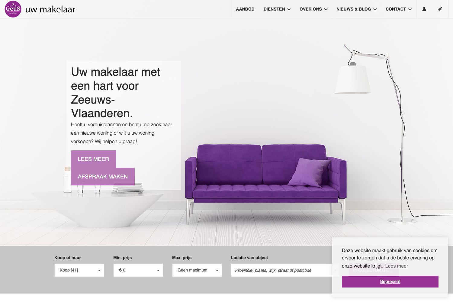 Website screenshot https://geus-makelaar.nl