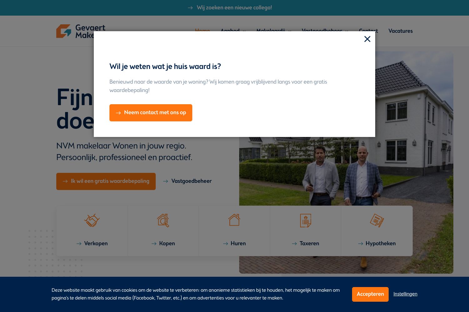 Website screenshot https://gevaertmakelaars.nl