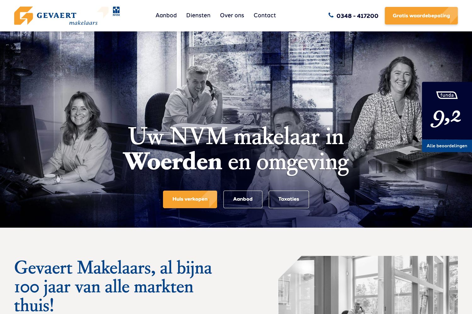 Website screenshot https://gevaertnvmmakelaars.nl