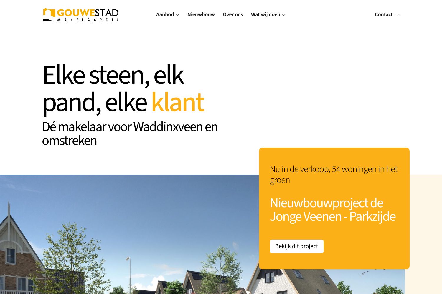 Website screenshot https://gouwestadmakelaardij.nl