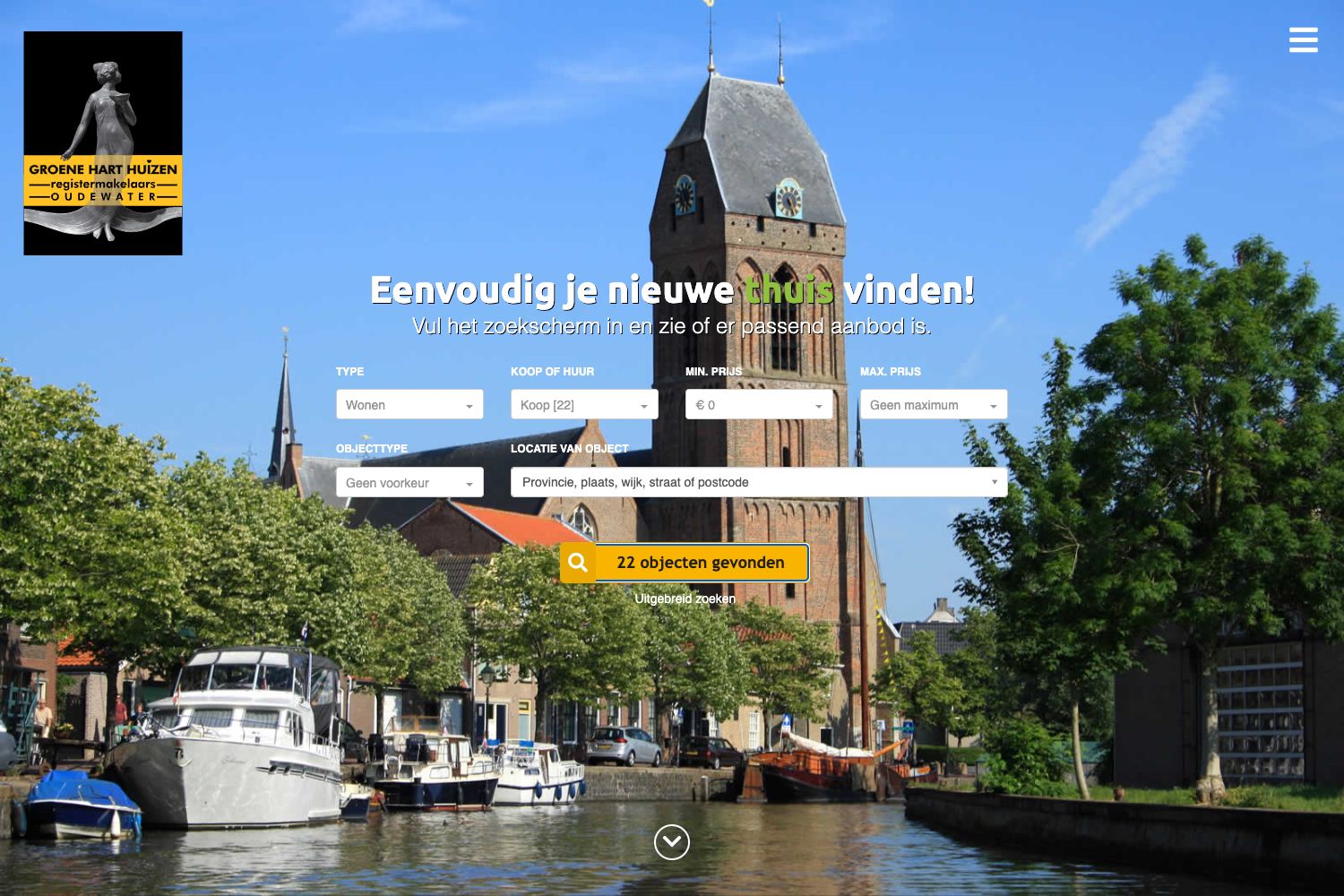 Website screenshot https://groeneharthuizen.nl