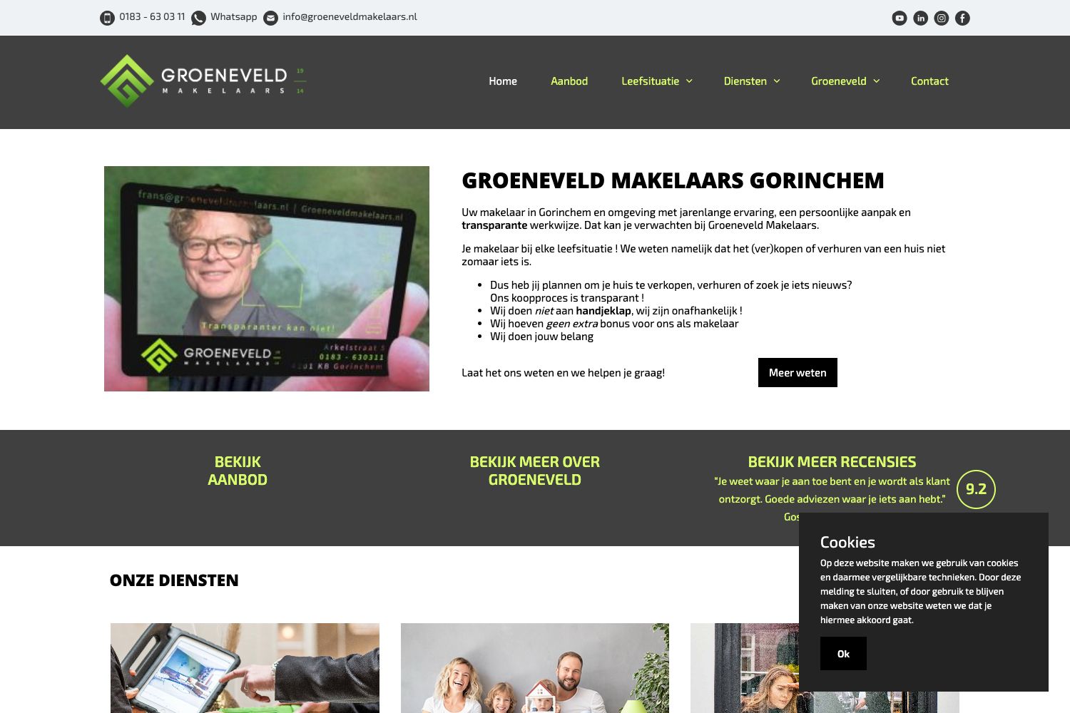 Website screenshot https://groeneveldmakelaars.nl