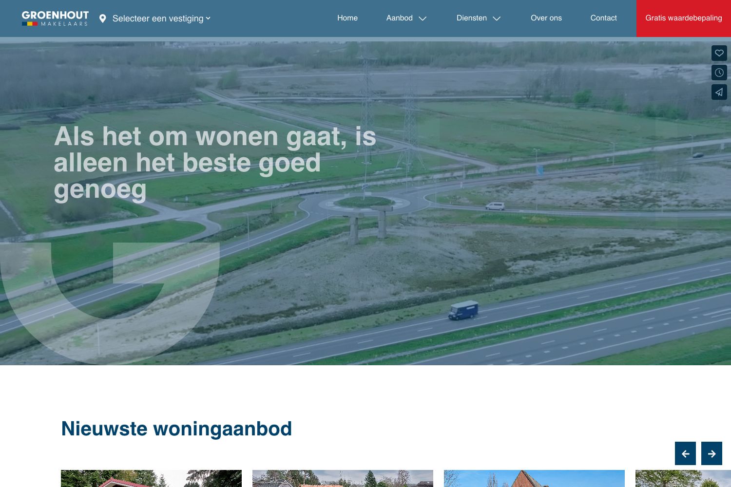Website screenshot https://groenhoutmakelaars.nl