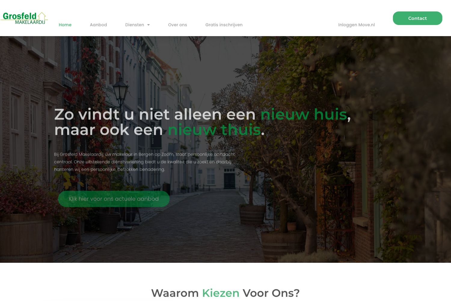 Website screenshot https://grosfeldmakelaardij.nl