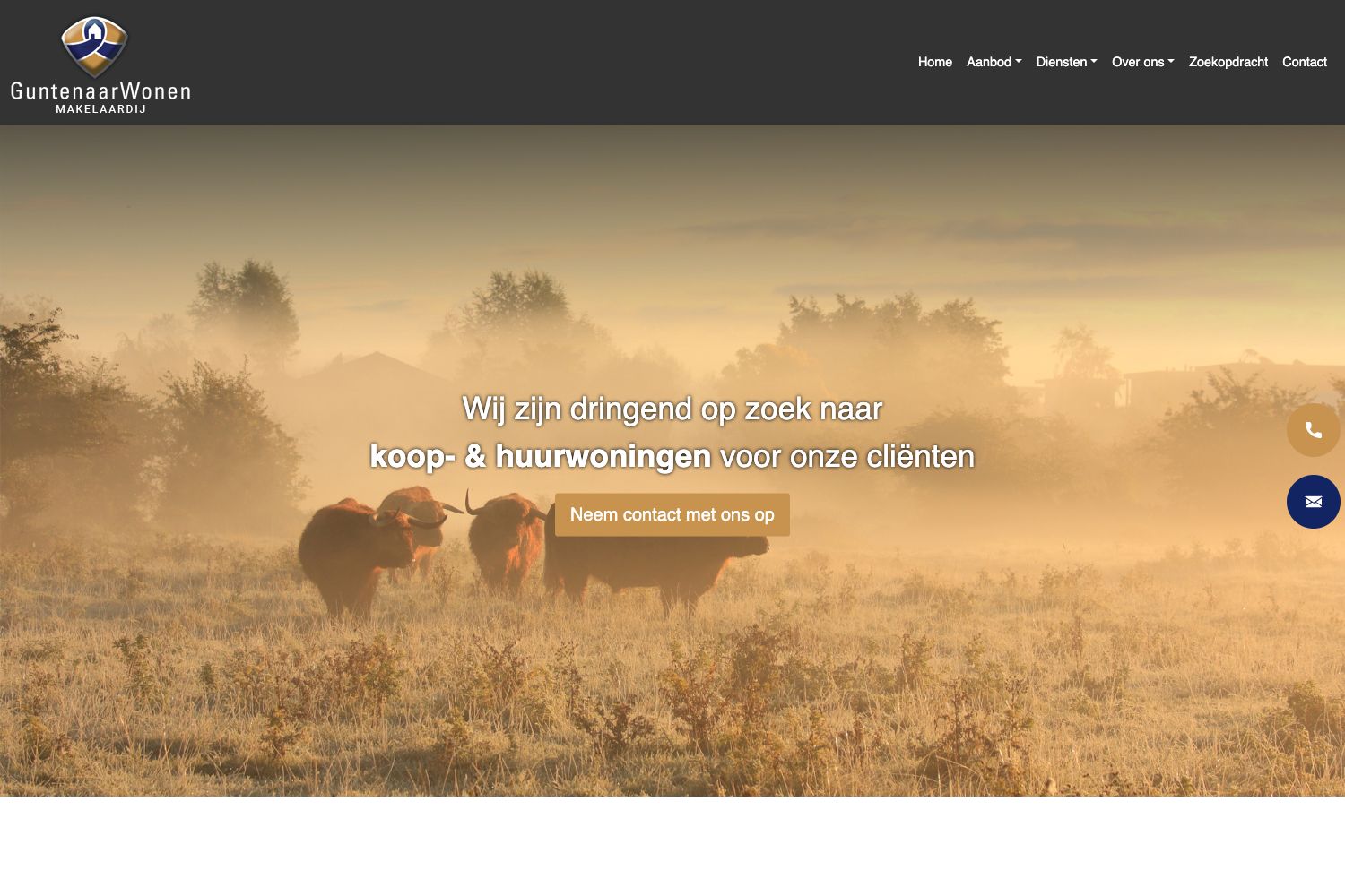 Website screenshot https://guntenaarwonen.nl