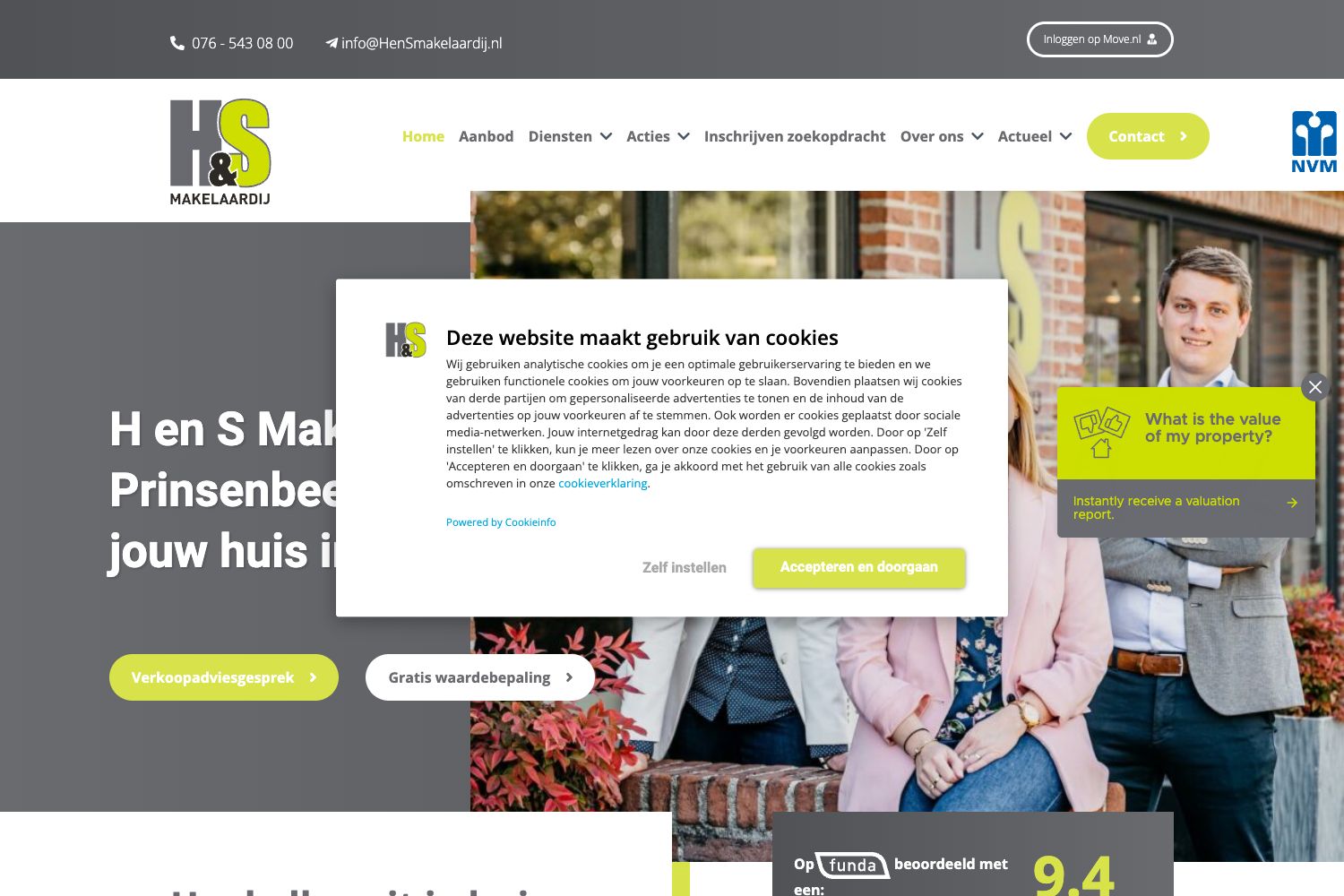 Website screenshot https://hensmakelaardij.nl