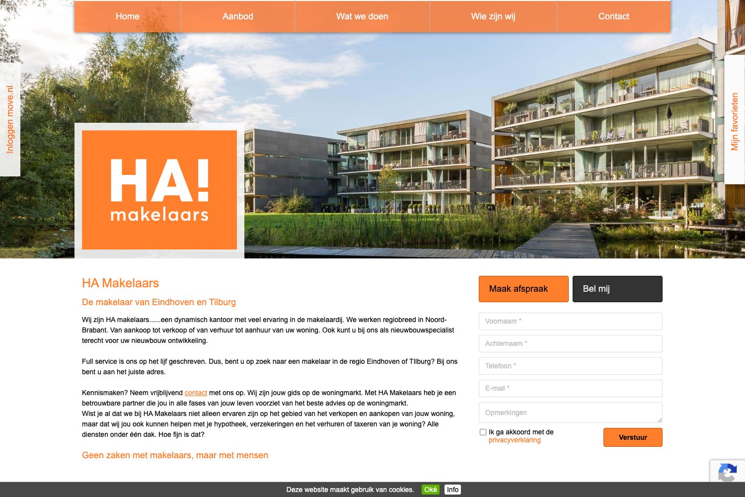 Website screenshot https://hamakelaars.nl