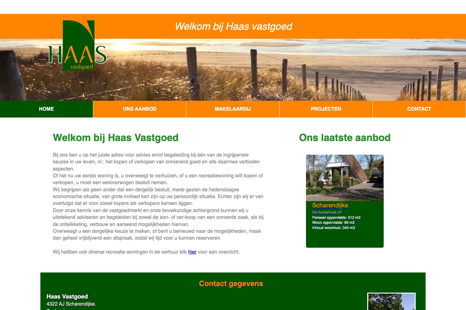 Website screenshot https://haasvastgoed.nl