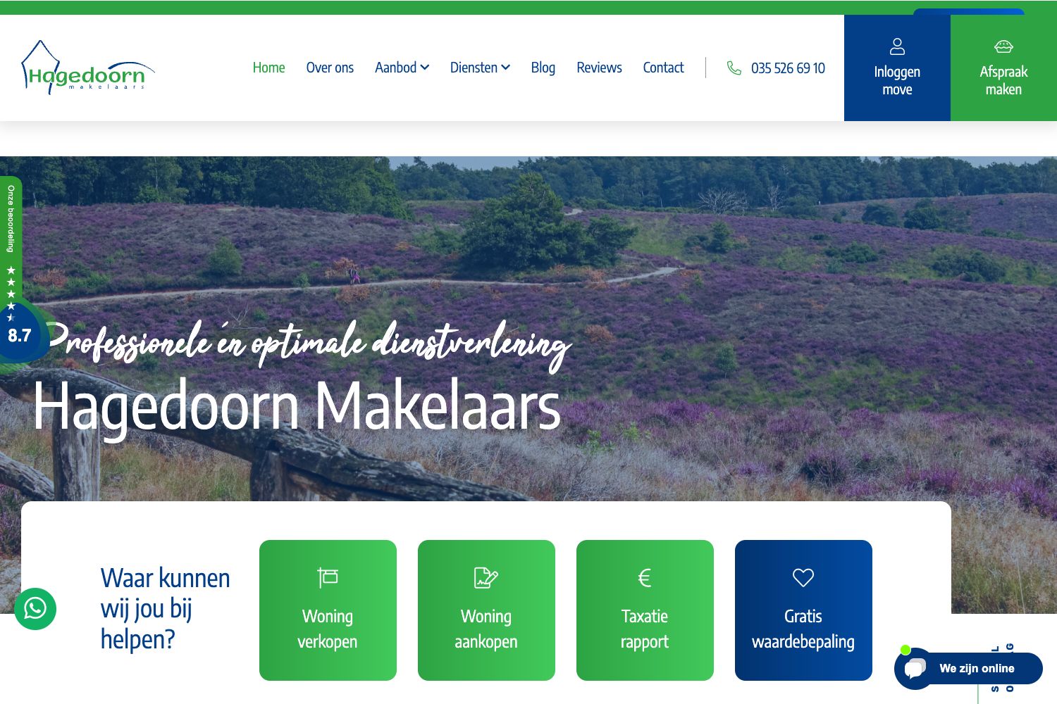 Website screenshot https://hagedoorn-makelaars.nl