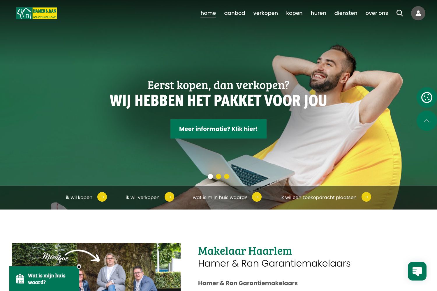 Website screenshot https://hamerenran.nl