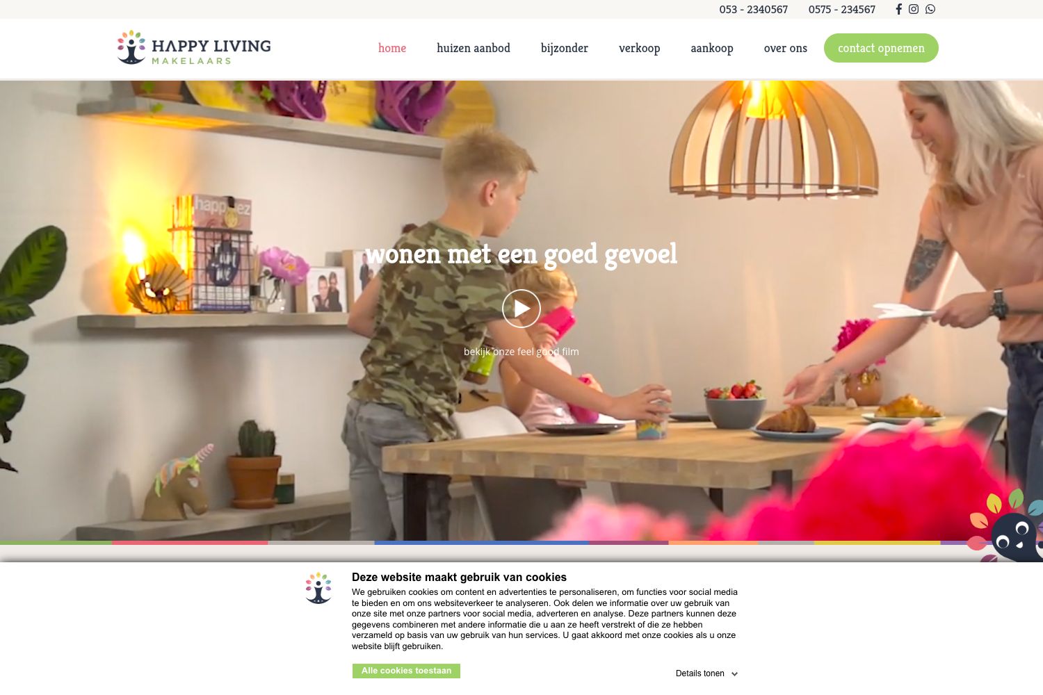 Website screenshot https://happylivingmakelaars.nl