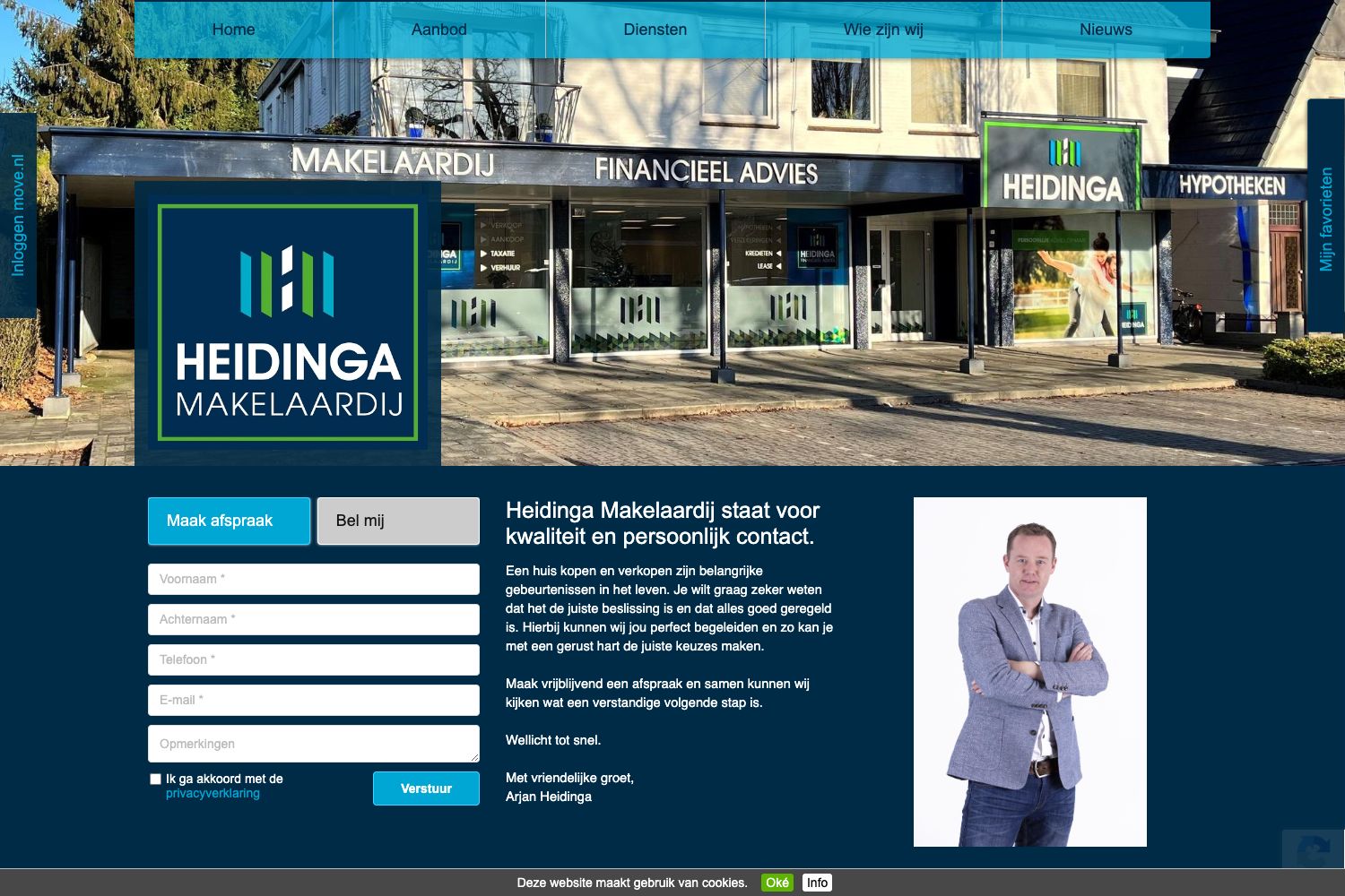 Website screenshot https://heidingamakelaardij.nl