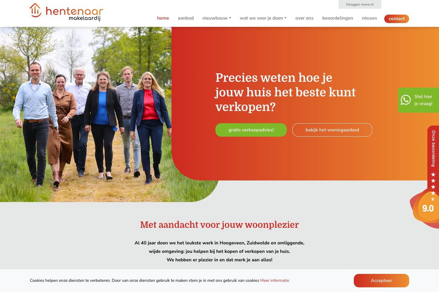 Website screenshot https://hentenaarmakelaardij.nl