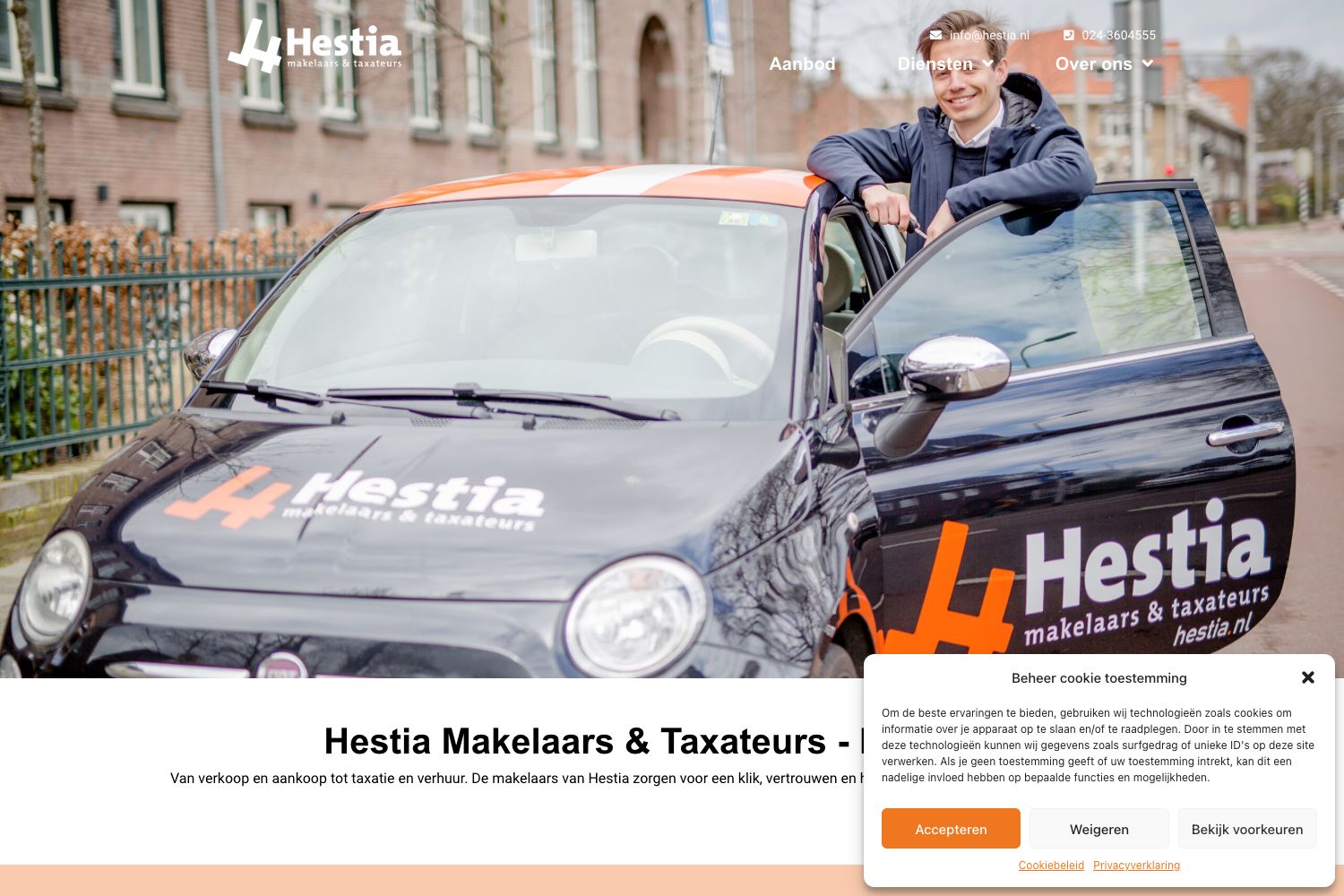 Website screenshot https://hestia.nl