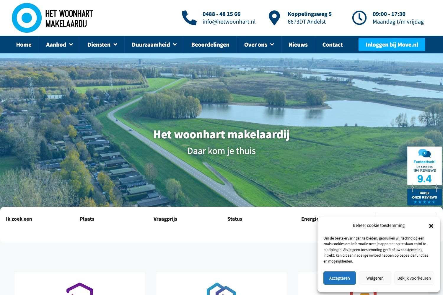 Website screenshot https://hetwoonhart.nl