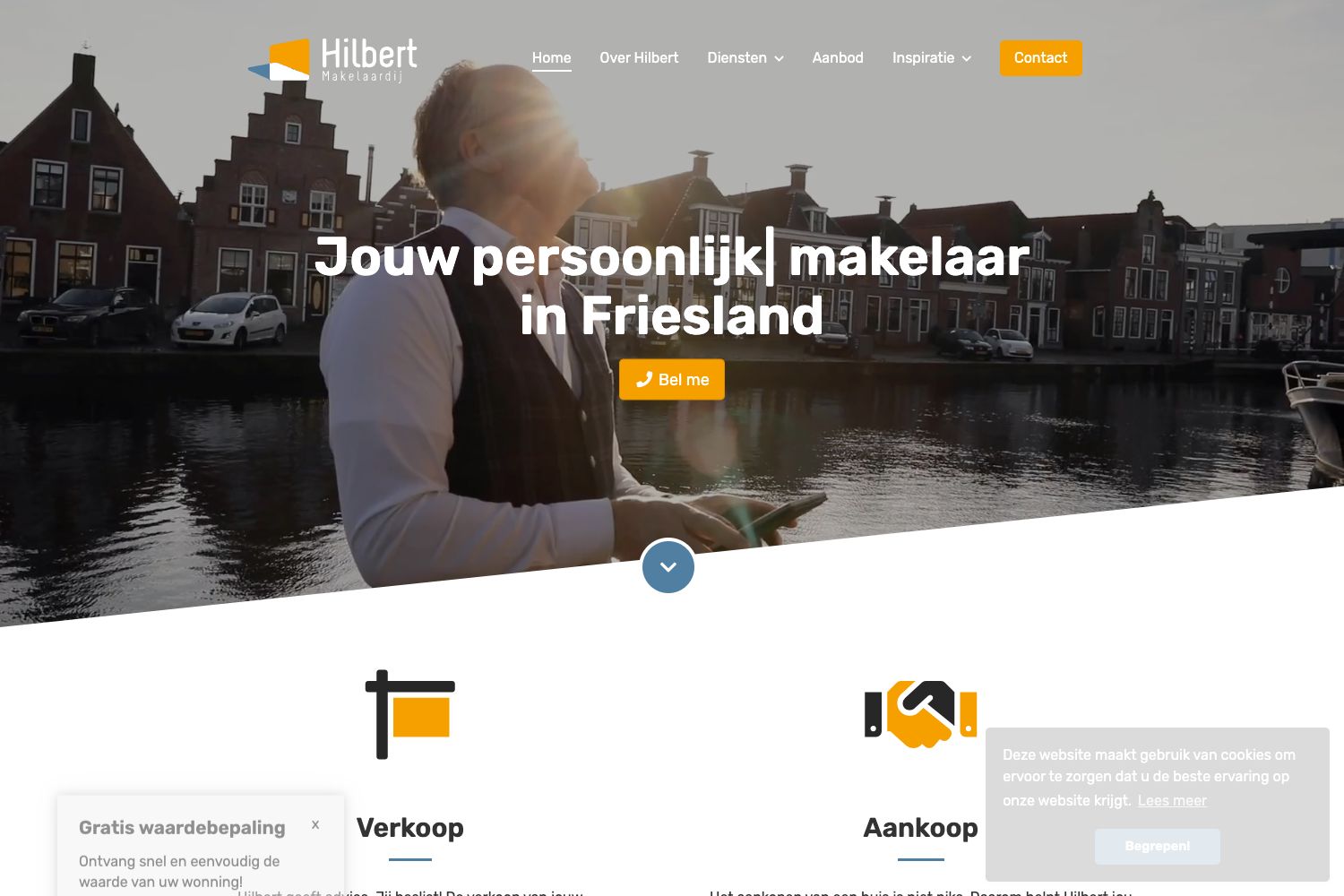 Website screenshot https://hilbertmakelaardij.nl