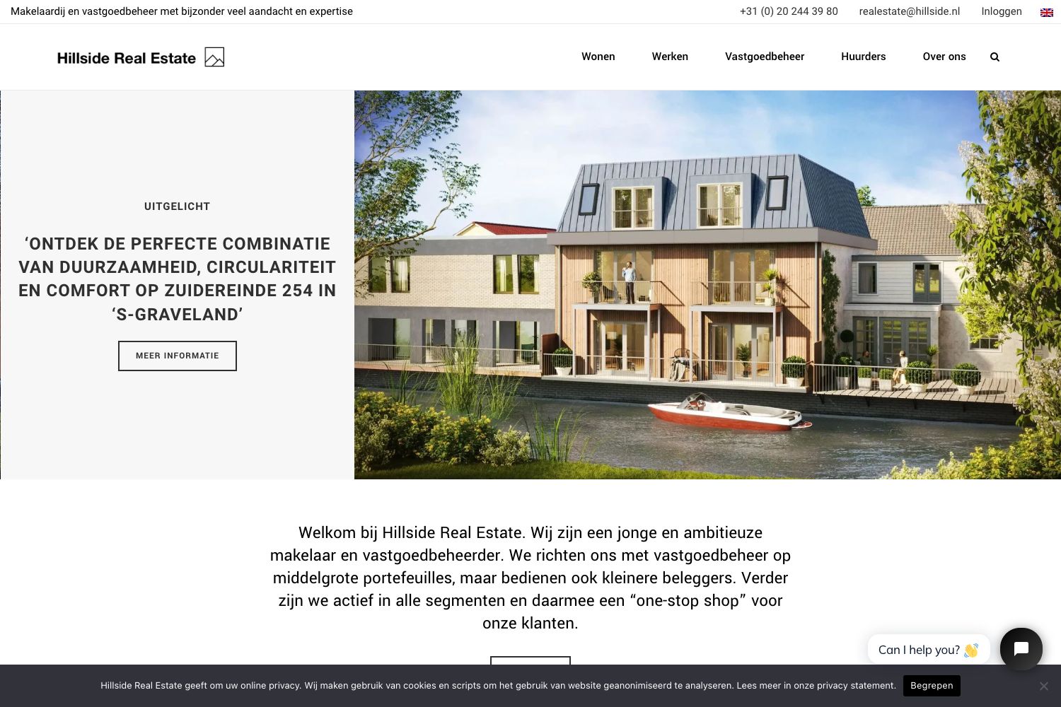 Website screenshot https://realestate.hillside.nl