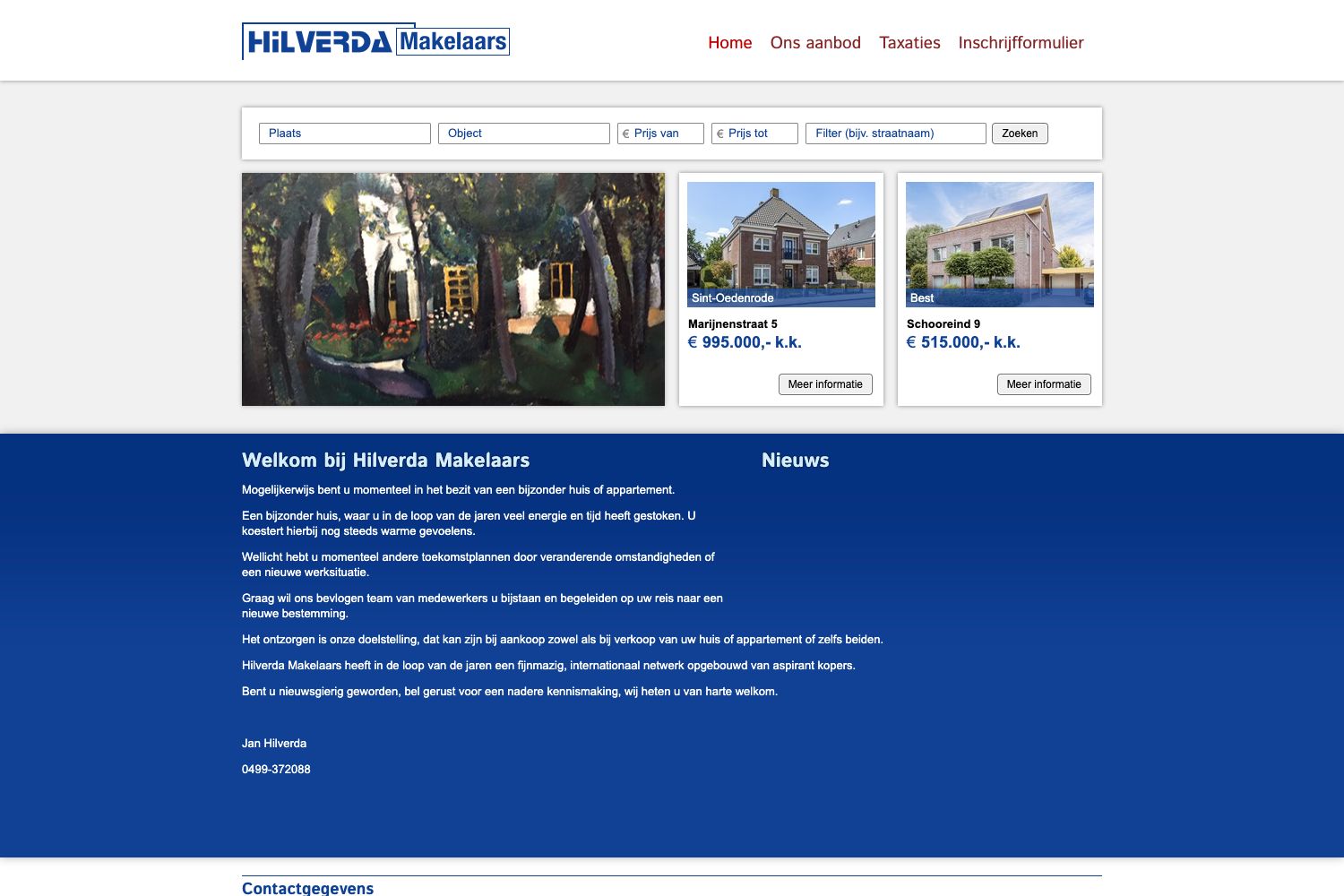 Website screenshot https://hilverdamakelaars.nl