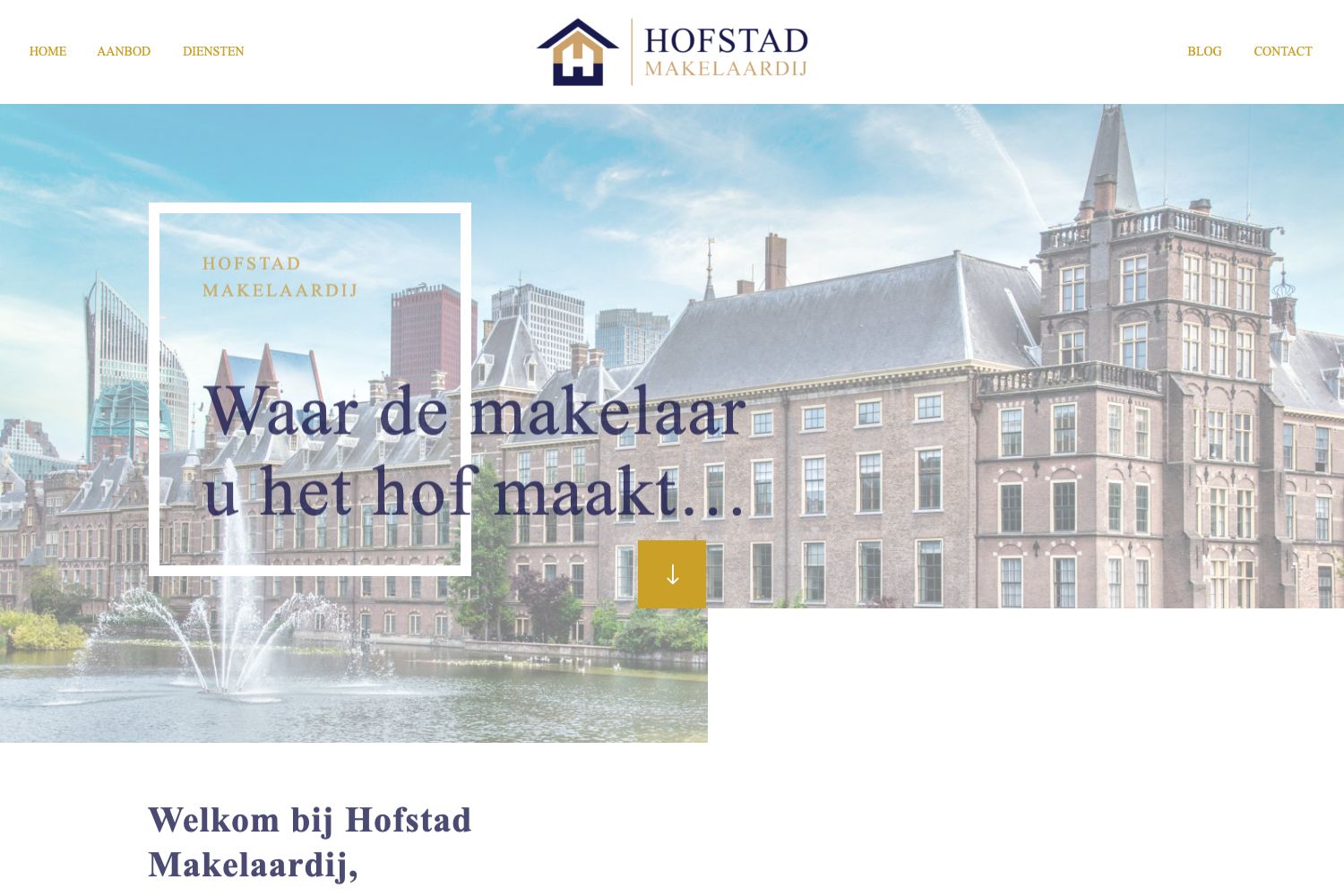 Website screenshot https://hofstadmakelaardij.com