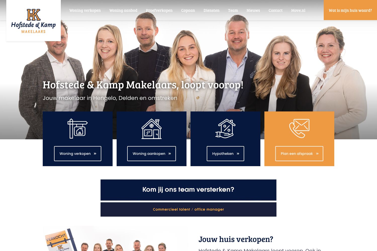 Website screenshot https://hofstedekamp.nl