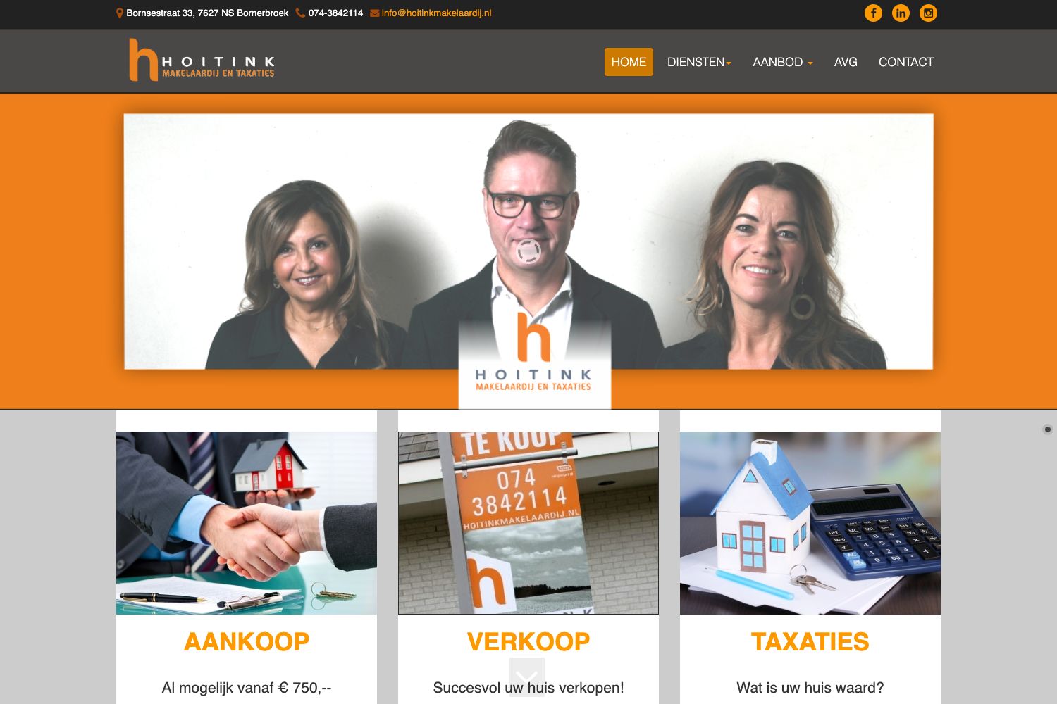 Website screenshot https://hoitinkmakelaardij.nl