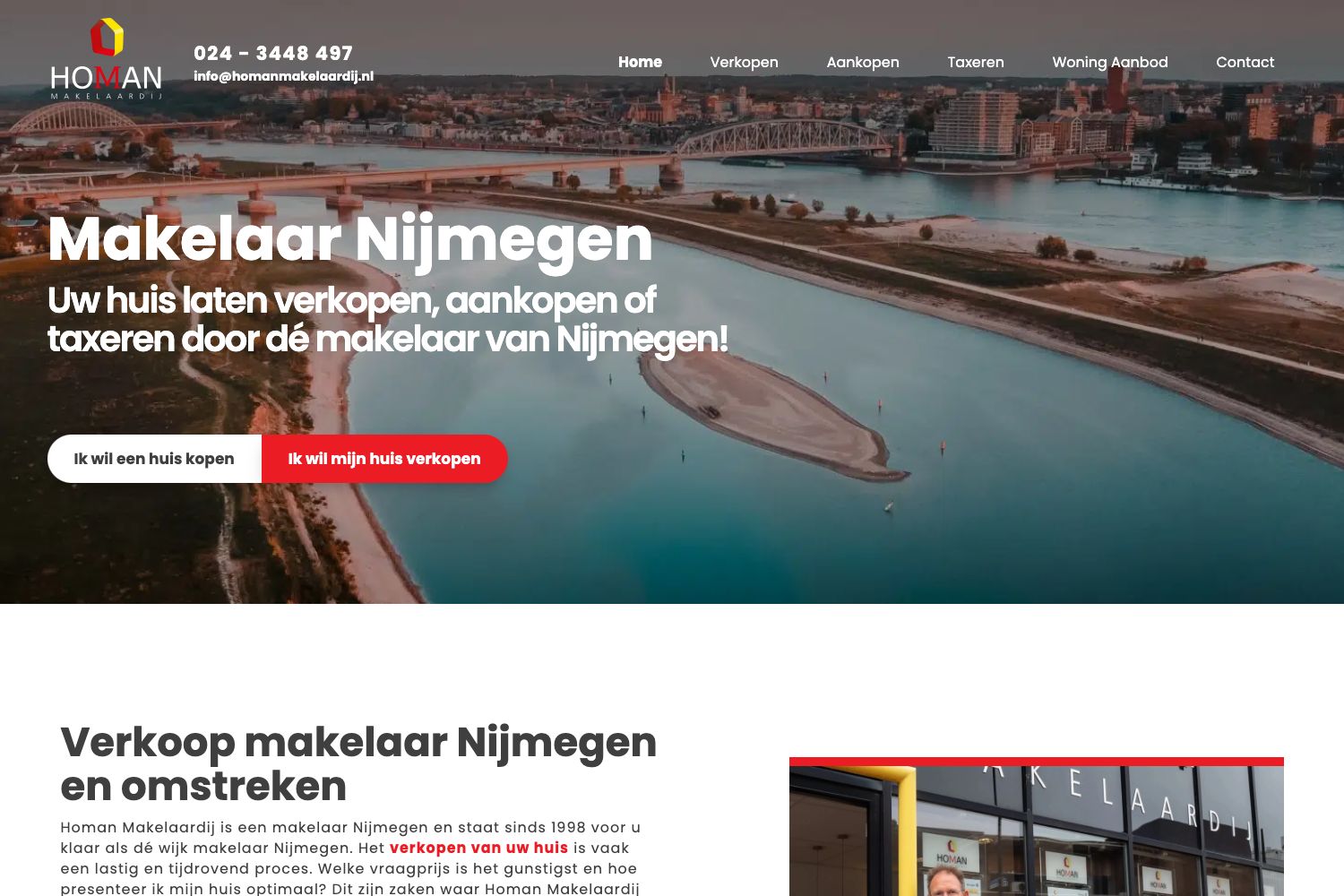 Website screenshot https://homanmakelaardij.nl