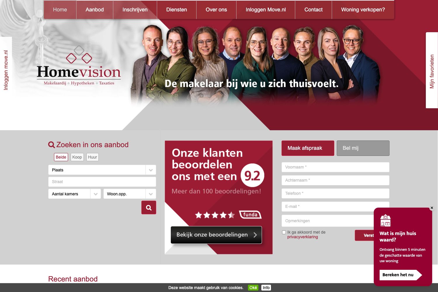 Website screenshot https://homevision.nl